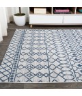 Kafel Tribal Bohemian Ivory/Blue 3 ft. x 5 ft. Indoor/Outdoor Area Rug