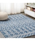 Kafel Tribal Bohemian Blue/Ivory 4 ft. x 6 ft. Indoor/Outdoor Area Rug
