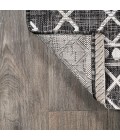 SANTA MONICA Area Rug Kafel Tribal Bohemian Black/Ivory 2 ft. x 10 ft. Indoor/Outdoor Runner Rug