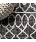 SANTA MONICA Area Rug Kafel Tribal Bohemian Black/Ivory 2 ft. x 10 ft. Indoor/Outdoor Runner Rug