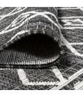 SANTA MONICA Area Rug Kafel Tribal Bohemian Black/Ivory 2 ft. x 10 ft. Indoor/Outdoor Runner Rug