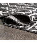 SANTA MONICA Area Rug Kafel Tribal Bohemian Black/Ivory 2 ft. x 10 ft. Indoor/Outdoor Runner Rug