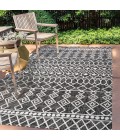 SANTA MONICA Area Rug Kafel Tribal Bohemian Black/Ivory 3 ft. x 5 ft. Indoor/Outdoor Area Rug