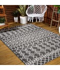 SANTA MONICA Area Rug Kafel Tribal Bohemian Black/Ivory 3 ft. x 5 ft. Indoor/Outdoor Area Rug