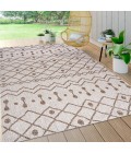 Nokat Tribal Bohemian Beige/Brown 5 ft. x 8 ft. Indoor/Outdoor Area Rug