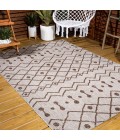 Nokat Tribal Bohemian Beige/Brown 5 ft. x 8 ft. Indoor/Outdoor Area Rug