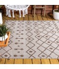 Nokat Tribal Bohemian Beige/Brown 5 ft. x 8 ft. Indoor/Outdoor Area Rug