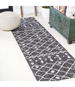 Jonathany Santa Monica SMB131E Black/Ivory Area Rug 2 ft. 2 in. X 8 ft. Runner