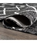 Nokat Tribal Bohemian Black/Ivory 2 ft. x 8 ft. Indoor/Outdoor Runner Rug