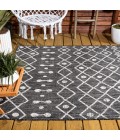 Nokat Tribal Bohemian Black/Ivory 8 ft. x 10 ft. Indoor/Outdoor Area Rug