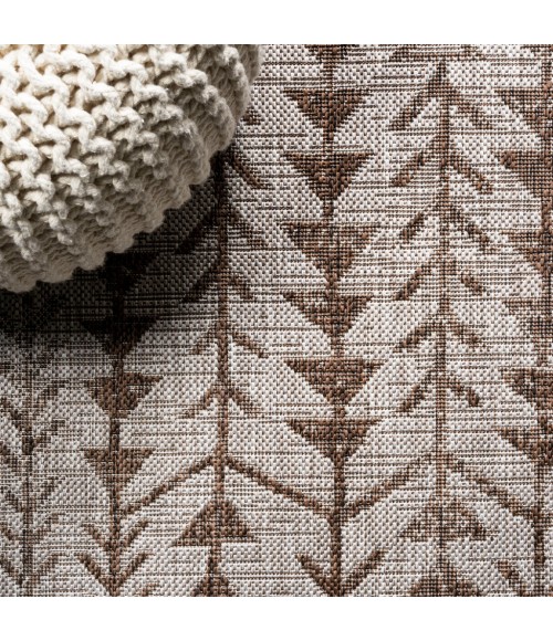 Tokay Bohemian Geometric Beige/Brown 2 ft. x 8 ft. Indoor/Outdoor Runner Rug