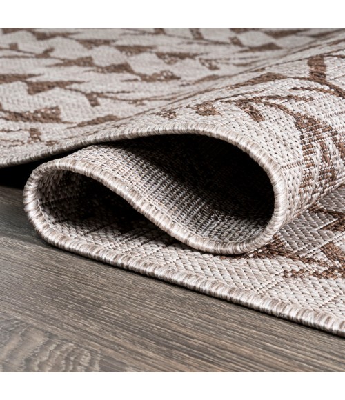 Tokay Bohemian Geometric Beige/Brown 2 ft. x 8 ft. Indoor/Outdoor Runner Rug