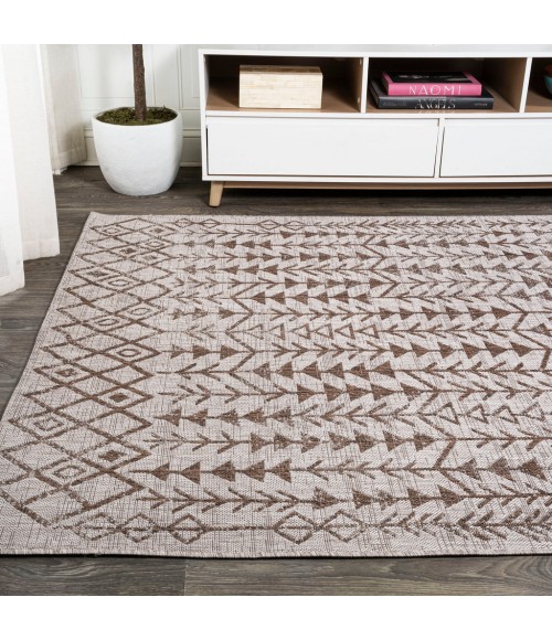 SANTA MONICA Area Rug Tokay Bohemian Geometric Beige/Brown 8 ft. x 10 ft. Indoor/Outdoor Area Rug
