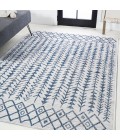 SANTA MONICA Area Rug Tokay Bohemian Geometric Ivory/Blue 3 ft. x 5 ft. Indoor/Outdoor Area Rug
