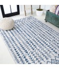 SANTA MONICA Area Rug Tokay Bohemian Geometric Ivory/Blue 3 ft. x 5 ft. Indoor/Outdoor Area Rug