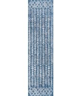 Tokay Bohemian Geometric Blue/Ivory 2 ft. x 10 ft. Indoor/Outdoor Runner Rug