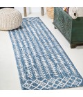 Tokay Bohemian Geometric Blue/Ivory 2 ft. x 10 ft. Indoor/Outdoor Runner Rug