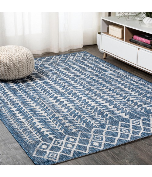 Tokay Bohemian Geometric Blue/Ivory 8 ft. x 10 ft. Indoor/Outdoor Area Rug