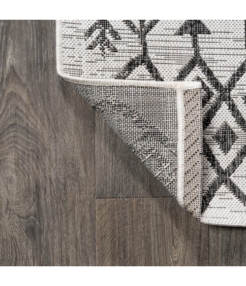 SANTA MONICA Area Rug Tokay Bohemian Geometric Ivory/Black 2 ft. x 10 ft. Indoor/Outdoor Runner Rug