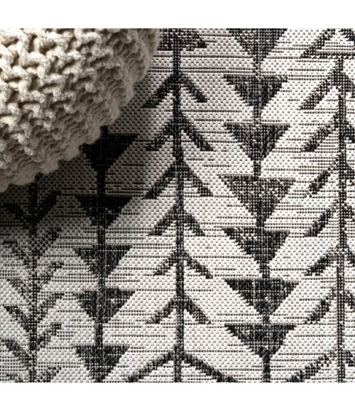SANTA MONICA Area Rug Tokay Bohemian Geometric Ivory/Black 2 ft. x 10 ft. Indoor/Outdoor Runner Rug