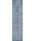 SANTA MONICA Area Rug Sukie Modern Offset Stripe Blue/Ivory 2 ft. x 8 ft. Indoor/Outdoor Runner Rug