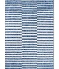SANTA MONICA Area Rug Sukie Modern Offset Stripe Blue/Ivory 8 ft. x 10 ft. Indoor/Outdoor Area Rug