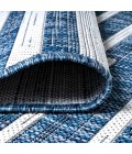 SANTA MONICA Area Rug Sukie Modern Offset Stripe Blue/Ivory 2 ft. x 8 ft. Indoor/Outdoor Runner Rug