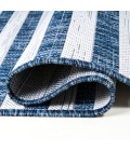 SANTA MONICA Area Rug Sukie Modern Offset Stripe Blue/Ivory 2 ft. x 8 ft. Indoor/Outdoor Runner Rug