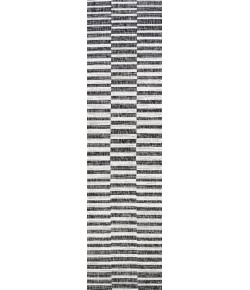 Jonathany Santa Monica SMB133F Black/Ivory Area Rug 2 ft. 2 in. X 10 ft. Runner