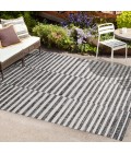 SANTA MONICA Area Rug Sukie Modern Offset Stripe Black/Ivory 3 ft. x 5 ft. Indoor/Outdoor Area Rug
