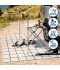 Grid Modern Squares Cream/Black 2 ft. x 8 ft. Indoor/Outdoor Runner Rug