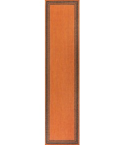 Jonathany Santa Monica SMB201A Orange/Dark Gray Area Rug 2 ft. X 8 ft. Runner