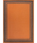 SANTA MONICA Area Rug James Modern Border Stripe Orange/Dark Gray 5 ft. x 8 ft. Indoor/Outdoor Area Rug