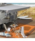 James Modern Border Stripe Orange/Dark Gray 2 ft. x 8 ft. Indoor/Outdoor Runner Rug