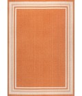 James Modern Border Stripe Orange/Cream 4 ft. x 6 ft. Indoor/Outdoor Area Rug