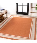 James Modern Border Stripe Orange/Cream 4 ft. x 6 ft. Indoor/Outdoor Area Rug