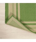 James Modern Border Stripe Green/Cream 2 ft. x 8 ft. Indoor/Outdoor Runner Rug