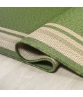 James Modern Border Stripe Green/Cream 2 ft. x 8 ft. Indoor/Outdoor Runner Rug