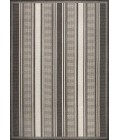 SANTA MONICA Area Rug Haynes Modern Double Stripe Black/Cream 8 ft. x 10 ft. Indoor/Outdoor Area Rug