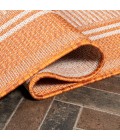 Haynes Modern Double Stripe Orange/Cream 2 ft. x 8 ft. Indoor/Outdoor Runner Rug