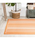 Haynes Modern Double Stripe Orange/Cream 3 ft. x 5 ft. Indoor/Outdoor Area Rug