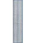 SANTA MONICA Area Rug Haynes Modern Double Stripe Blue/Light Gray 2 ft. x 8 ft. Indoor/Outdoor Runner Rug