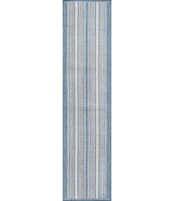 Jonathany Santa Monica SMB202E Blue/Light Gray Area Rug 2 ft. X 8 ft. Runner