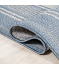 SANTA MONICA Area Rug Haynes Modern Double Stripe Blue/Light Gray 2 ft. x 8 ft. Indoor/Outdoor Runner Rug