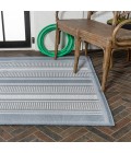 SANTA MONICA Area Rug Haynes Modern Double Stripe Blue/Light Gray 5 ft. x 8 ft. Indoor/Outdoor Area Rug