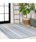 SANTA MONICA Area Rug Haynes Modern Double Stripe Blue/Light Gray 5 ft. x 8 ft. Indoor/Outdoor Area Rug