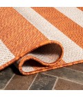 SANTA MONICA Area Rug Negril Two-Tone Wide Stripe Orange/Beige 2 ft. x 8 ft. Indoor/Outdoor Runner Rug