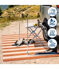 SANTA MONICA Area Rug Negril Two-Tone Wide Stripe Orange/Beige 2 ft. x 8 ft. Indoor/Outdoor Runner Rug