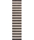 SANTA MONICA Area Rug Negril Two-Tone Wide Stripe Black/Beige 2 ft. x 8 ft. Indoor/Outdoor Runner Rug