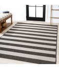 Negril Two-Tone Wide Stripe Black/Cream 3 ft. x 5 ft. Indoor/Outdoor Area Rug